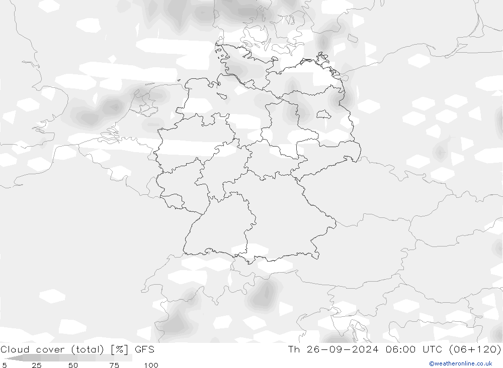 云 (总) GFS 星期四 26.09.2024 06 UTC