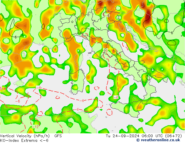 Convection-Index GFS Tu 24.09.2024 06 UTC