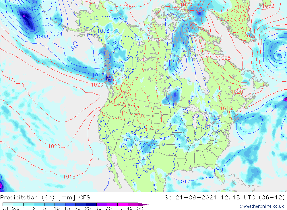 Z500/Rain (+SLP)/Z850 GFS Sa 21.09.2024 18 UTC