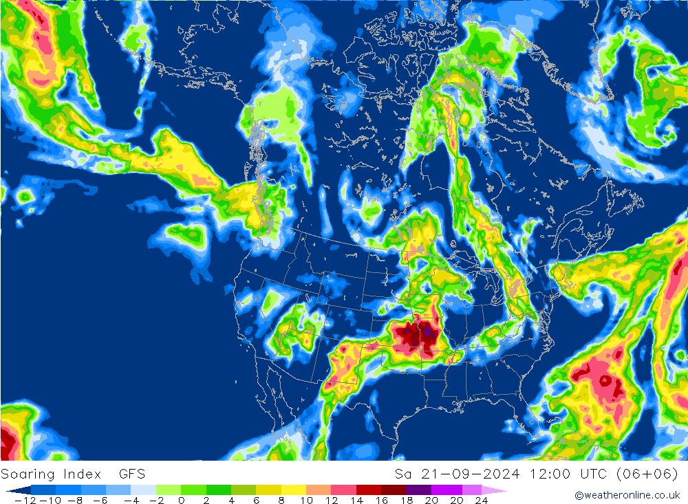 Soaring Index GFS 星期六 21.09.2024 12 UTC