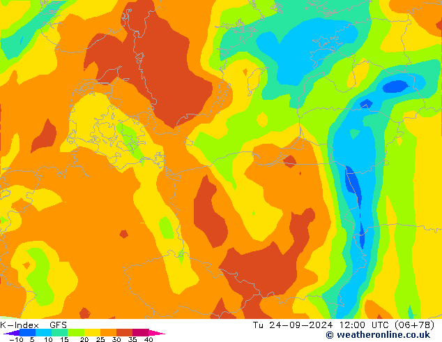 K-Index GFS Tu 24.09.2024 12 UTC