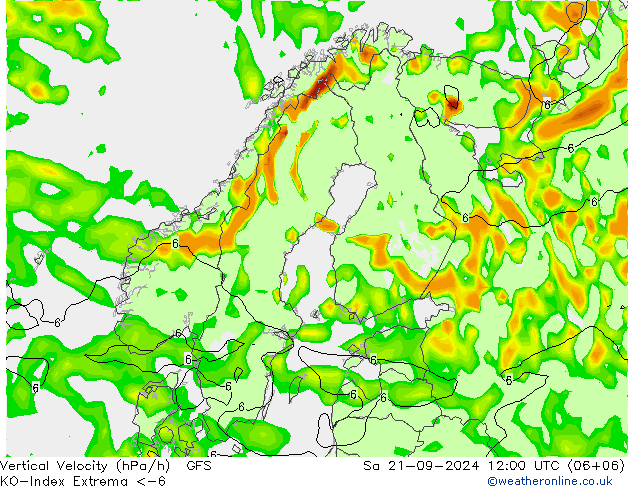 Convection-Index GFS 星期六 21.09.2024 12 UTC