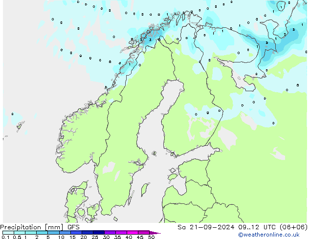 Precipitación GFS sáb 21.09.2024 12 UTC