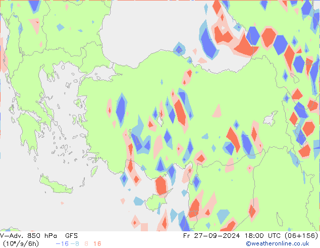 V-Adv. 850 hPa GFS Fr 27.09.2024 18 UTC