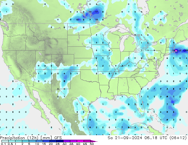 Nied. akkumuliert (12Std) GFS Sa 21.09.2024 18 UTC