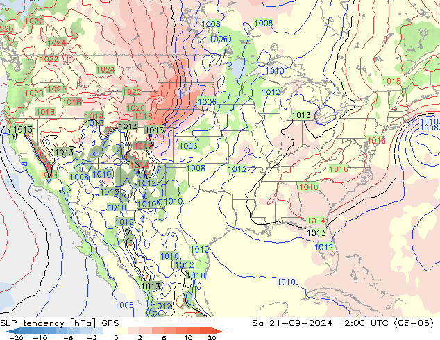 Drucktendenz GFS Sa 21.09.2024 12 UTC