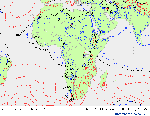 Bodendruck GFS Mo 23.09.2024 00 UTC