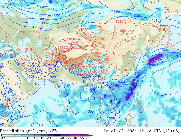 Z500/Rain (+SLP)/Z850 GFS Sa 21.09.2024 18 UTC