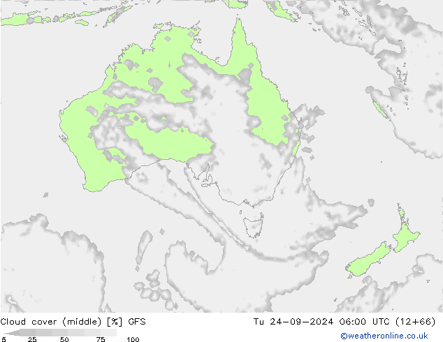 Cloud cover (middle) GFS Tu 24.09.2024 06 UTC