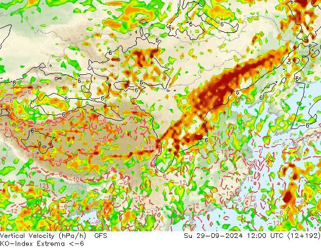 Convection-Index GFS 星期日 29.09.2024 12 UTC