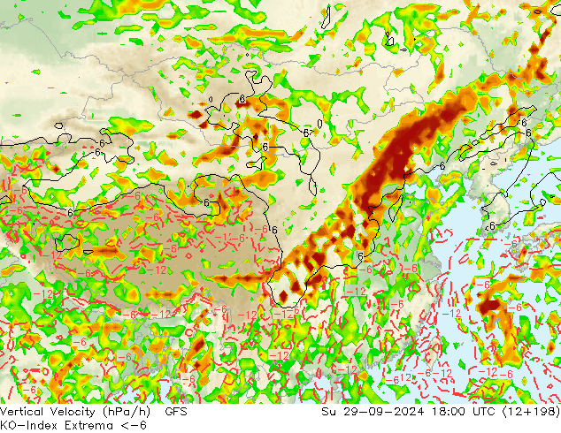 Convection-Index GFS Su 29.09.2024 18 UTC