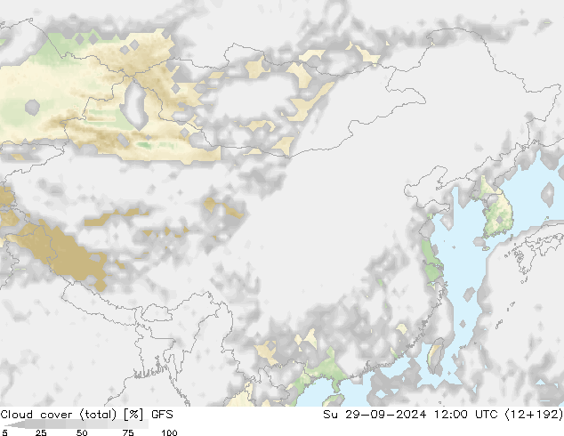 云 (总) GFS 星期日 29.09.2024 12 UTC