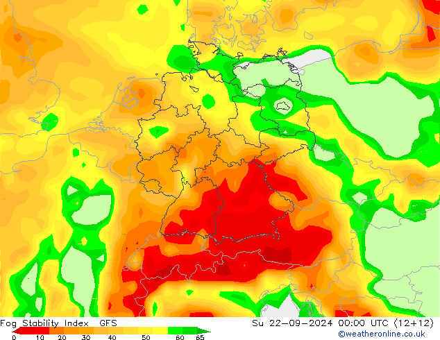 Fog Stability Index GFS septiembre 2024