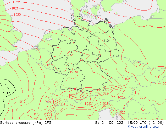 GFS: 星期六 21.09.2024 18 UTC