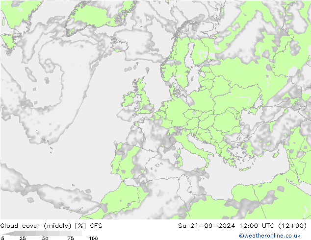 Nubes medias GFS sáb 21.09.2024 12 UTC