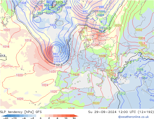 变压 GFS 星期日 29.09.2024 12 UTC