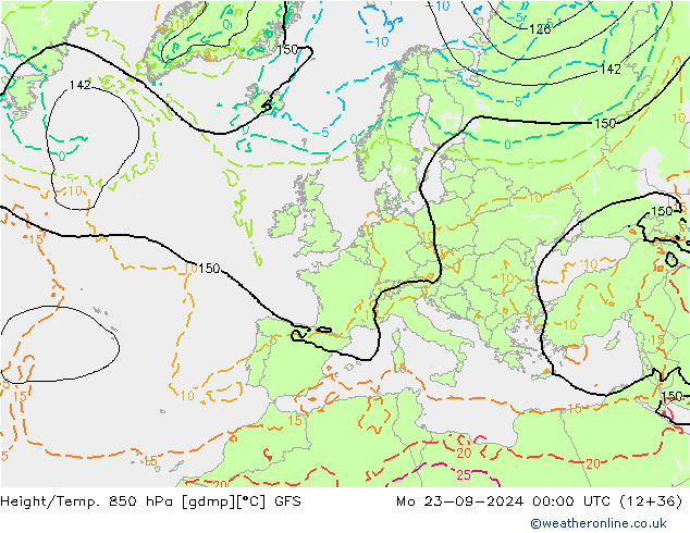 Z500/Regen(+SLP)/Z850 GFS ma 23.09.2024 00 UTC