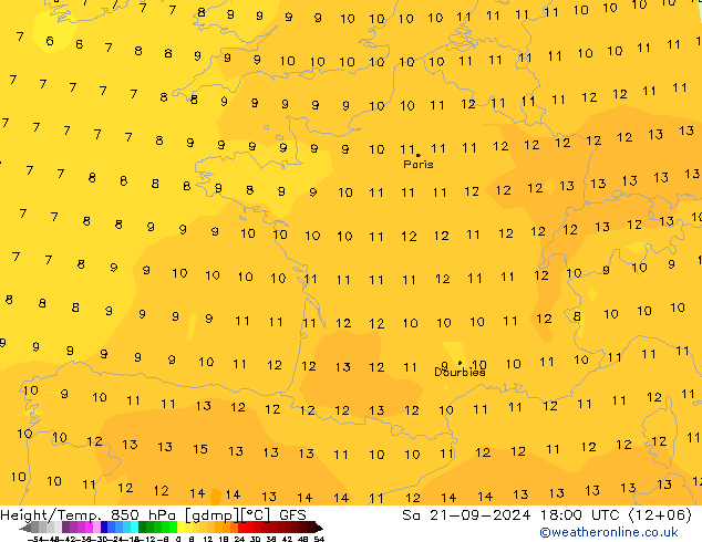 Z500/Rain (+SLP)/Z850 GFS Sa 21.09.2024 18 UTC