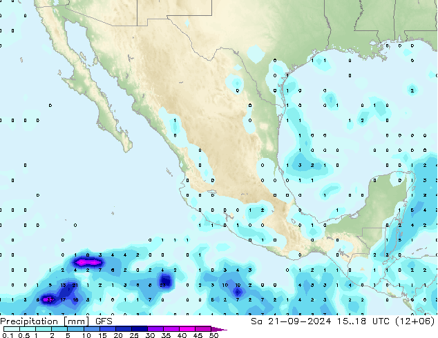 Precipitación GFS sáb 21.09.2024 18 UTC