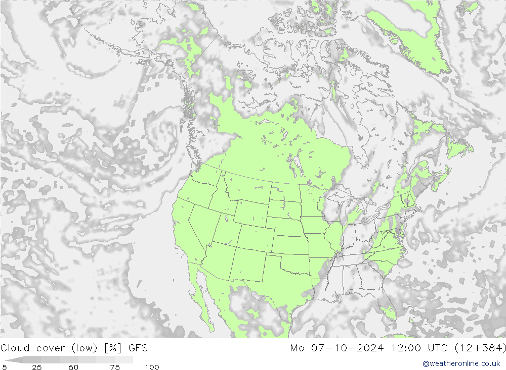 云 (低) GFS 星期一 07.10.2024 12 UTC