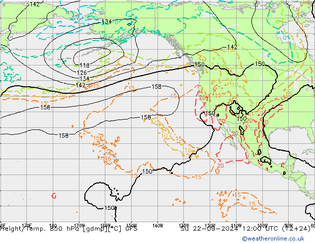 Z500/Rain (+SLP)/Z850 GFS So 22.09.2024 12 UTC