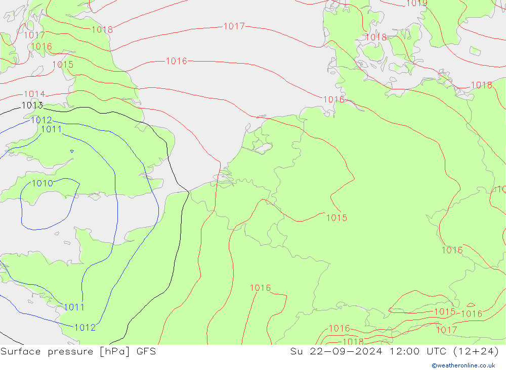 Bodendruck GFS So 22.09.2024 12 UTC