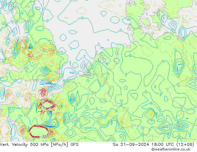 Vert. Velocity 500 hPa GFS Sa 21.09.2024 18 UTC