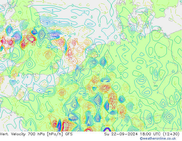 Vert. Velocity 700 hPa GFS Su 22.09.2024 18 UTC