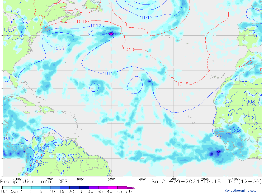 Niederschlag GFS Sa 21.09.2024 18 UTC