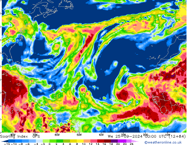 Soaring Index GFS Mi 25.09.2024 00 UTC