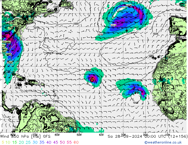 Wind 850 hPa GFS Sa 28.09.2024 00 UTC