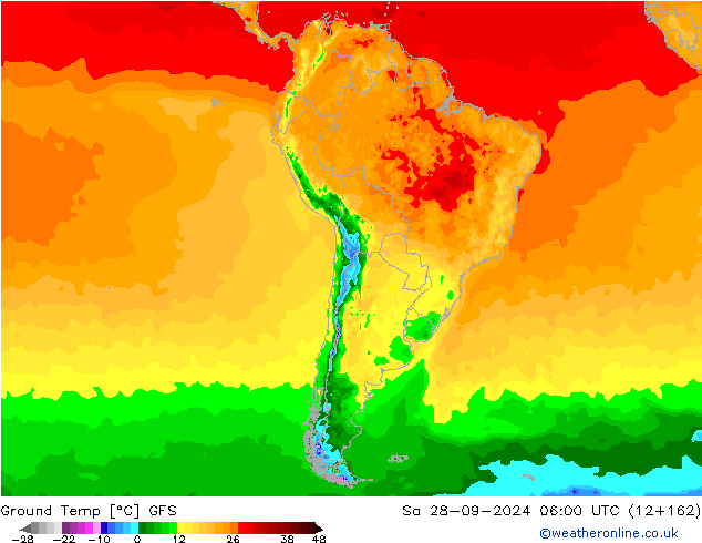 Bodentemperatur GFS Sa 28.09.2024 06 UTC