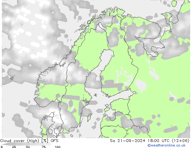 云 (中) GFS 星期六 21.09.2024 18 UTC