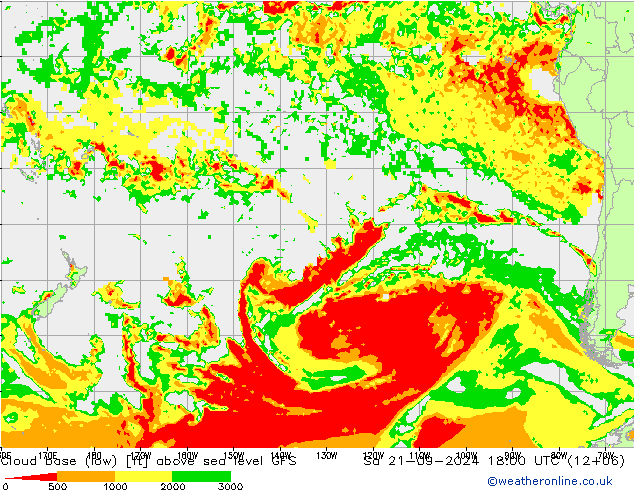 Cloud base (low) GFS Sa 21.09.2024 18 UTC