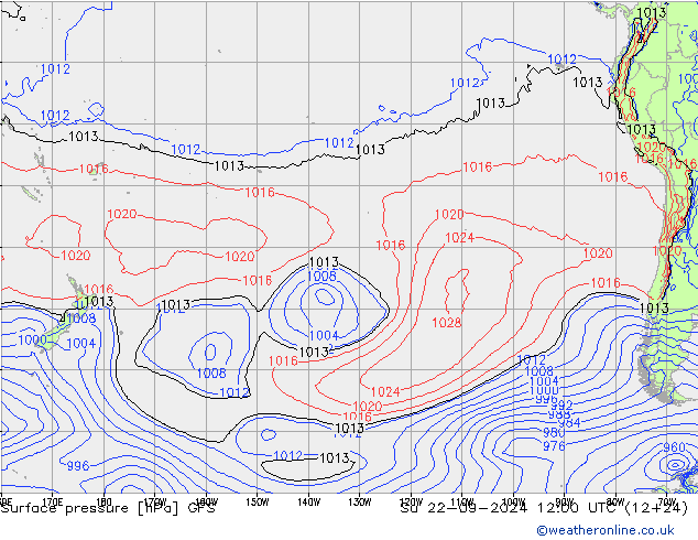 Bodendruck GFS So 22.09.2024 12 UTC