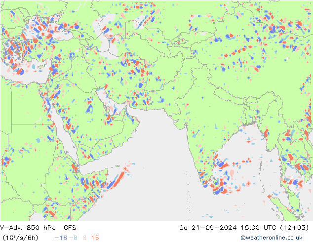 V-Adv. 850 hPa GFS Sa 21.09.2024 15 UTC