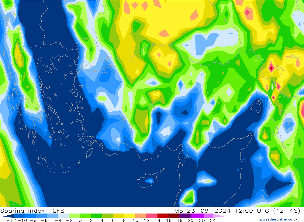 Soaring Index GFS Mo 23.09.2024 12 UTC