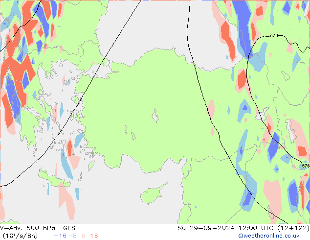 V-Adv. 500 hPa GFS Su 29.09.2024 12 UTC