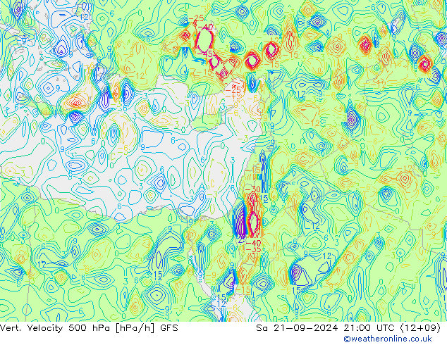 Vert. Velocity 500 hPa GFS Sa 21.09.2024 21 UTC