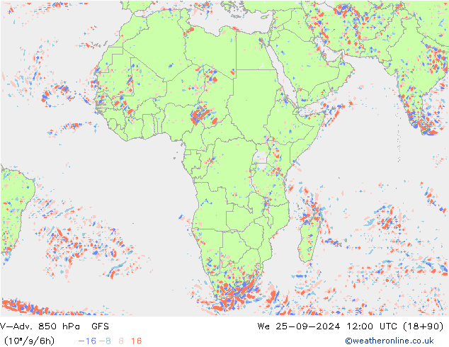 V-Adv. 850 hPa GFS Qua 25.09.2024 12 UTC