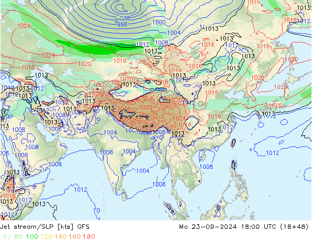 Polarjet/Bodendruck GFS Mo 23.09.2024 18 UTC