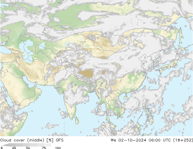 Wolken (mittel) GFS Mi 02.10.2024 06 UTC