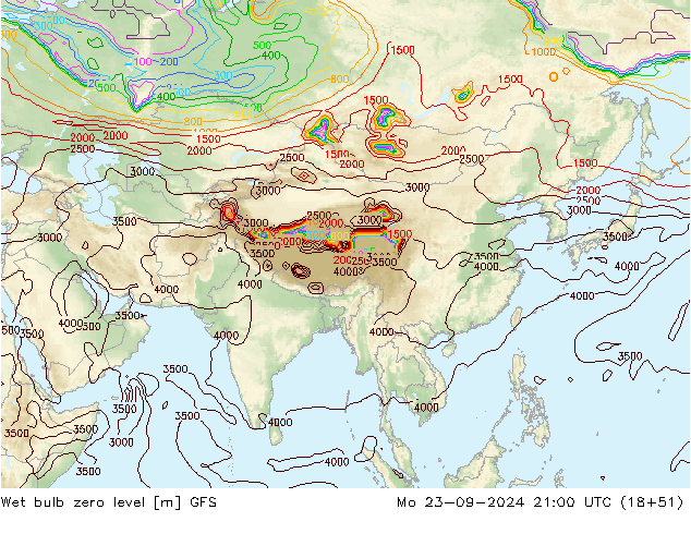 Theta-W Nulgradenniveau GFS ma 23.09.2024 21 UTC