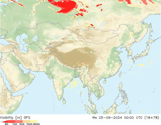 Visibility GFS We 25.09.2024 00 UTC