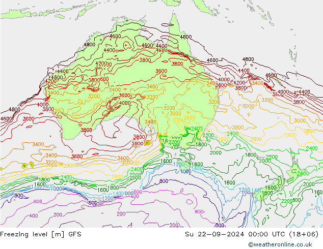 Frostgrenze GFS So 22.09.2024 00 UTC