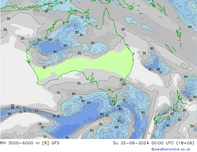 RH 3000-6000 m GFS September 2024