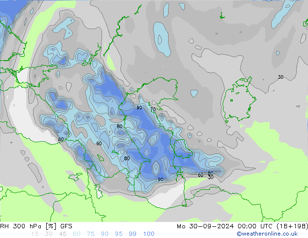 RH 300 hPa GFS Mo 30.09.2024 00 UTC