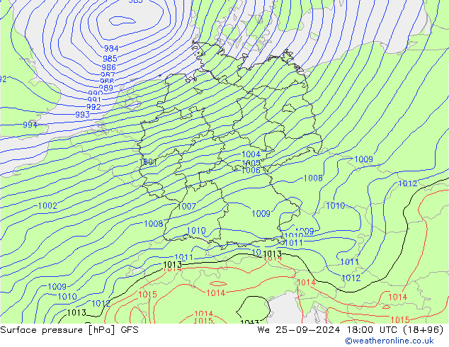 GFS: Mi 25.09.2024 18 UTC