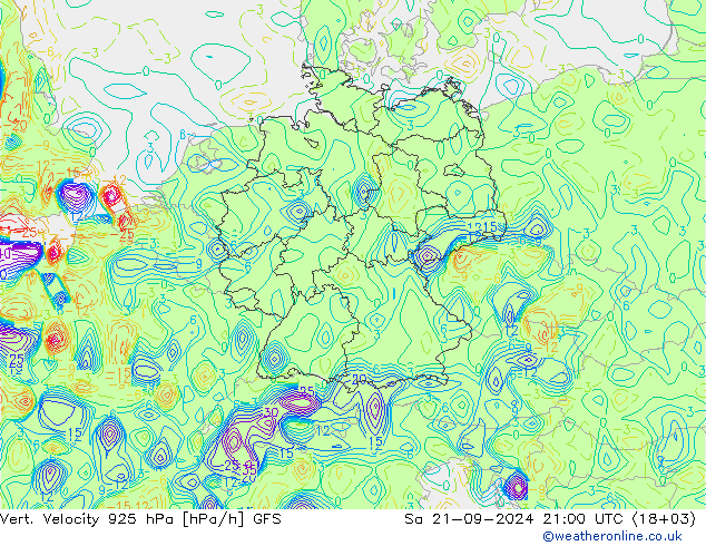 Vert. Velocity 925 hPa GFS So 21.09.2024 21 UTC