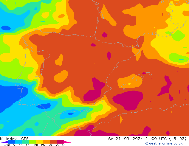 K-Index GFS za 21.09.2024 21 UTC